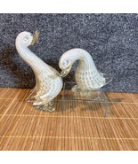 Pair of Vtg Murano Italy AVEM Bullicante Glass 5.5” Duck Figurine Gold Dust - €81,80 EUR