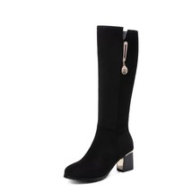 Large Size 31-43 Knee High Boots Luxury Casual Women Shoes Woman Fashion High He - £61.27 GBP