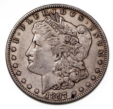 1897-O $1 Silver Morgan Dollar in Extra Fine XF Condition, Toned Obverse - £71.21 GBP