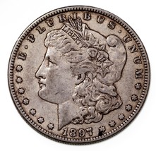 1897-O $1 Silver Morgan Dollar in Extra Fine XF Condition, Toned Obverse - £68.68 GBP