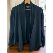Fever Black Cardigan Sweater Open Front Womens Size Medium Long Sleeve - £13.58 GBP