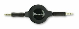 Qmadix Retractable 3.5mm Auxiliary Audio Cable, Black - $10.90