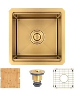 Gold Bar Sink, Undermount Bar Sink, 15&quot; x 15&quot; Small Single Bowl Bar Sink... - $158.02