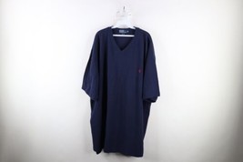 Vintage 90s Ralph Lauren Mens 4XLT Pique Cotton Knit Short Sleeve T-Shirt Blue - £31.71 GBP