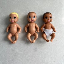 Mattel Barbie Babysitting 3 Newborn Baby Figures - £18.94 GBP