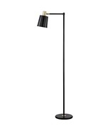 Globe Electric 12916 Lex 60&quot; Floor Lamp, Black, Satin Finish, Gold Accents - $72.75