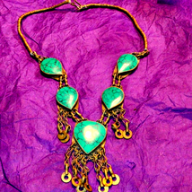 Extremely Old Handcrafted Vtg Turquoise Necklace - £57.62 GBP