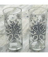 Cristar Lexington Christmas Cooler Glasses 2 16.5 oz Deco Glittering Sno... - €29,45 EUR
