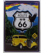 Route US 66 The Mother Road Hot Rod Car Metal Sign - £11.76 GBP