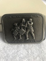 Belt buckle Vintage heavy 1976 Spirit of America Bicentennial 3 soldiers - £16.75 GBP