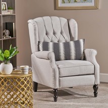 Light Grey Tufted Fabric Recliner Armchair - £230.41 GBP