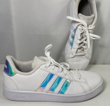 Adidas Superstars White Metallic Hologram Sneakers Shoes Grand Court Gir... - $19.79