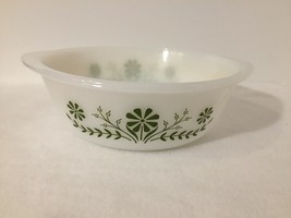 Vintage Glasbake 2 Quart Bowl Casserole Dish Jennette Green Daisy Flower... - $7.31