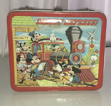 VINTAGE Metal Lunch Pail Disney Express, Goofy, Donald Duck, Mickey, Peter Pan - £19.42 GBP