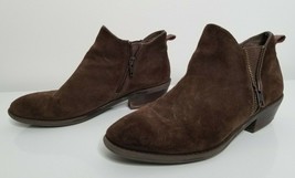 SOFFT Suede Brown Ankle Boots Booties Womens Size 7 Side Zipper Shoes - $19.99