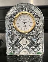 Waterford Vintage Small Arched Crystal Gold Rim Mantel Clock 3.5” Tall N... - $44.55