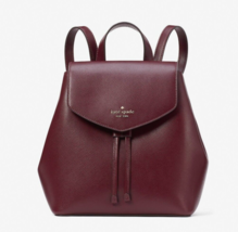 New Kate Spade Lizzie Saffiano Leather Medium Flap Backpack Deep Berry - £93.30 GBP