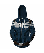 Captain America Full Zip Funny Hoodies Casual Cool Tops Coat Jacket Swea... - £8.95 GBP