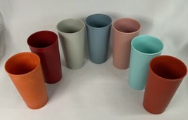 Vintage Tupperware #873 Multi Color Drink Cups 12 Ounce Tumblers 5.5” H ... - £17.10 GBP