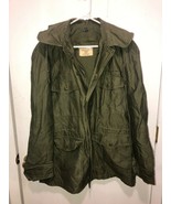 Vintage Vietnam Era 1962 Mans Field Coat Wind Resistant Hooded Jacket Me... - $69.29