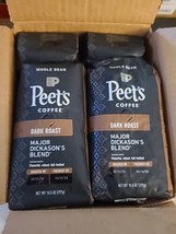 8 Peet&#39;s Coffee Dark Roast Whole Bean Coffee Major Dickason&#39;s 10.5oz (PC29) - $63.66