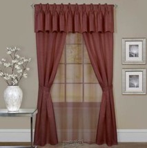 Claire All-In-One 6-Piece Window Set Marsala Burgundy 55&#39;&#39;Wx63&#39;&#39;L 100% Polyester - £26.53 GBP