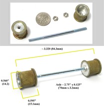 COX 1/24 Slot Car 1/8&quot;x2 3/4&quot; Axle + Double Flange ALUMINUM WHEELS 5/40 Thread - £14.64 GBP