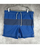 J. Crew Swimwear Men&#39;s M Blue Color Block Drawstring Lined Swim Trunks S... - $24.49 CAD