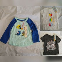 Cat &amp; Jack Baby Girl&#39;s Multi-color 3pc Long Short Sleeve Shirt &amp; T-shirt Set 12M - £11.49 GBP
