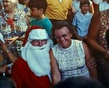 Older Woman on Santa Claus&#39; Lap In Crowd 1968 Ektachrome 35mm Slide Car19 - $9.85