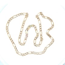 4.4mm Figaro 20 inch Chain Necklace REAL Solid 14k Yellow Gold 11.7 g - £1,057.54 GBP