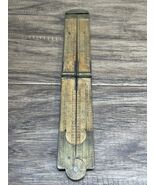 Vintage Wooden Brass Folding Ruler Carpentry Wood Caliper Tool KG - $34.67 CAD