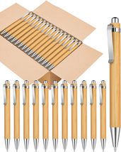 Bamboo Pens Bulk Wooden Bamboo Pens Engraving Wooden Ballpoint Pen Customizable - £17.23 GBP