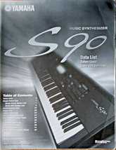 Yamaha S90 Music Synthesizer Workstation Keyboard Original Data List Manual # 2 - £23.34 GBP