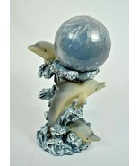 Decorative Dolphin Figurine Candle Holder with 3 inch Round Candle (6.5&quot;... - £18.17 GBP