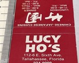 Matchbook Cover Lucy Ho’s restaurant Chinese-Japanese Cuisine Tallahasse... - $12.38