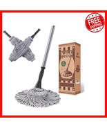 Wet Mop with Self-Wringing Mechanism &amp; 2 Microfiber Heads - Gray - $47.73 CAD