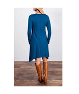 Blue Boho Asymmetrical Hem Dress – Feminine Fit for Crossdressers, Trans... - $29.82 CAD