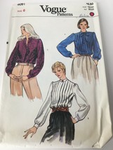 Vogue Sewing Pattern 8091 Misses Loose Blouse Standing Collar Pussy Bow ... - $9.99