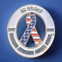 AMVETS Illinois State Commander Pin USA Ed Wright 2007-2008 - $14.34