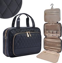 Travel Toiletry Bag For Women,PU Leather Water-resistant Makeup Bag Organizer - £11.62 GBP