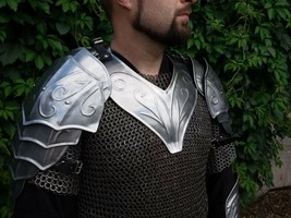 Medieval Pauldrons And Gorget Shoulder Clothing Larp Shoulder Cosplay Ar... - £101.98 GBP
