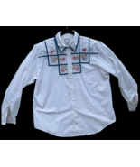 Napa Valley Vintage Embroidered Shirt Women&#39;s L Flowers &amp; Butterflies - $40.49 CAD