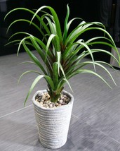 24&quot; Faux Artificial Plants Home Modern Contemporary Decoration Grey Pot ... - $29.99
