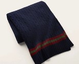 Ralph Lauren Crickett Cable Cashmere Throw Blanket navy Bordeaux NWT - £192.40 GBP