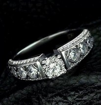 2Ct Round Lab-Created Diamond Women Engagement Wedding Ring 14k WhiteGol... - £130.72 GBP
