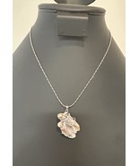 Large Baroque 2 Pearls Inside Silver Swirling - 18k GP,  16.75” Chain j334 - $442.11 MXN