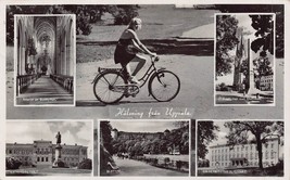 Uppsala SWEDEN-BEAUTIFUL Blonde On BICYCLE-MULTI Image 1947 Postcard - £9.50 GBP