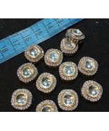 12MM SQUARE HIGH QUALITY AD POLKI KUNDAN BROOCH 4PCS - €18,28 EUR