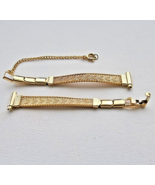 VINTAGE STAINLESS STEEL HONG KONG MESH LADIES WATCH  GOLD COLOR STRAP 5.... - $18.81